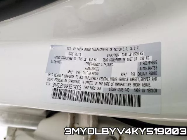 3MYDLBYV4KY519003 фото 2