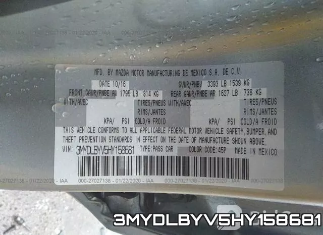 3MYDLBYV5HY158681 фото 10