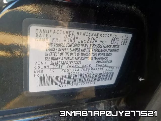 3N1AB7AP0JY277521 фото 2