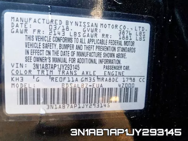 3N1AB7AP1JY293145 фото 2