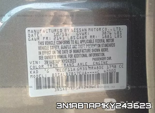 3N1AB7AP1KY243623 фото 10