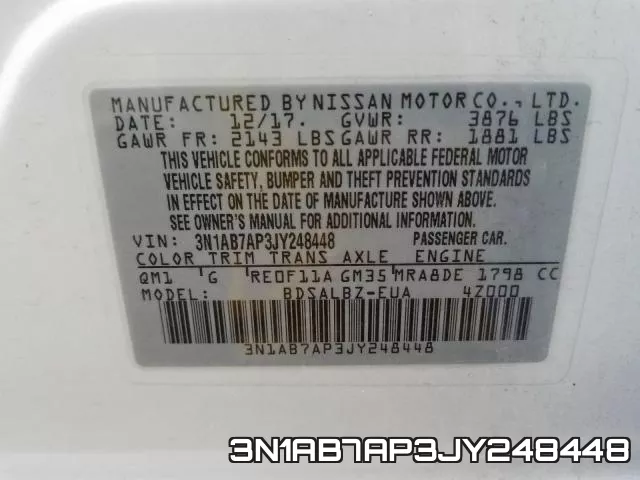 3N1AB7AP3JY248448 фото 2