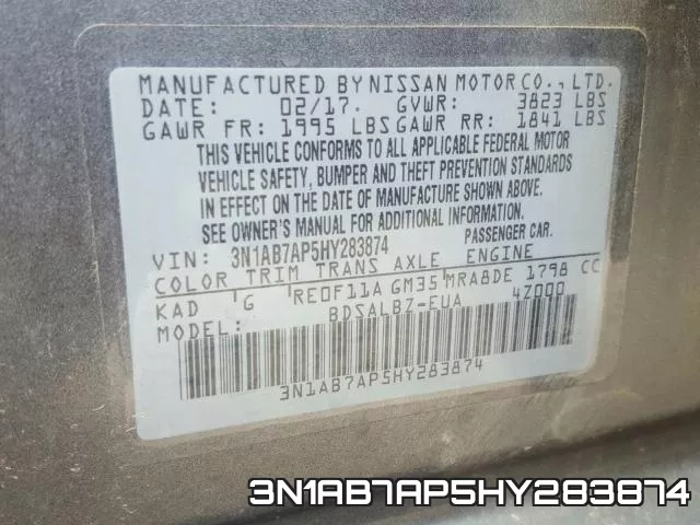 3N1AB7AP5HY283874 фото 2