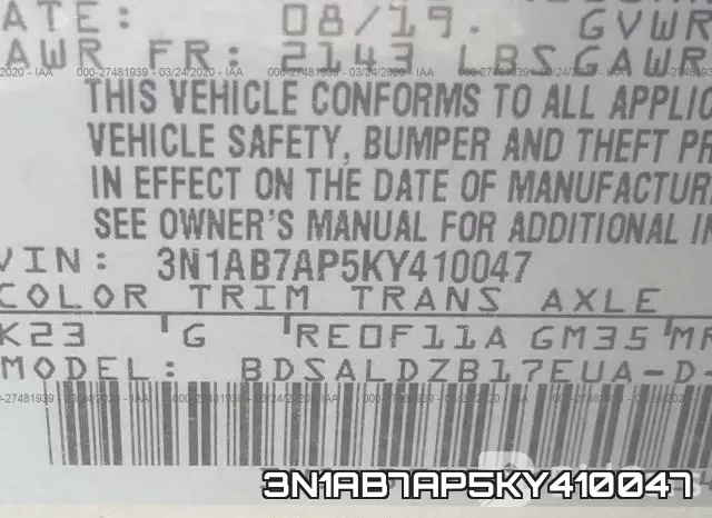 3N1AB7AP5KY410047 фото 10