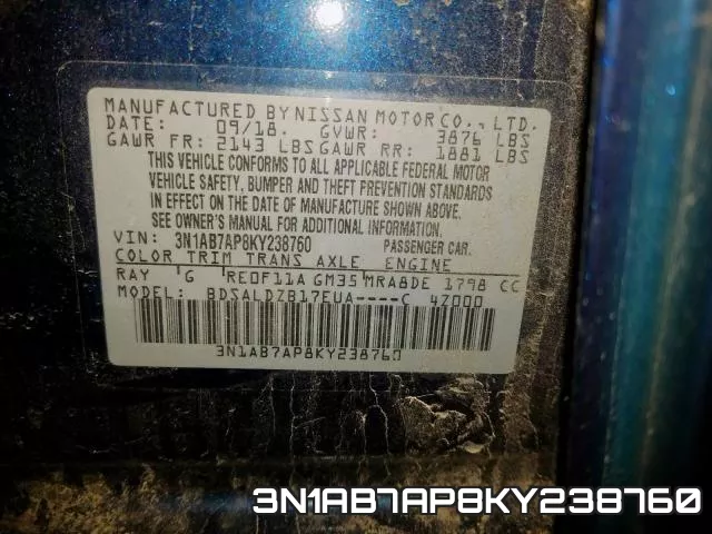 3N1AB7AP8KY238760 фото 2