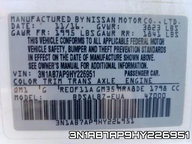 3N1AB7AP9HY226951 фото 2