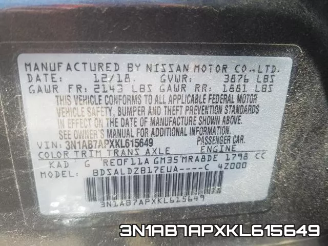 3N1AB7APXKL615649 фото 2