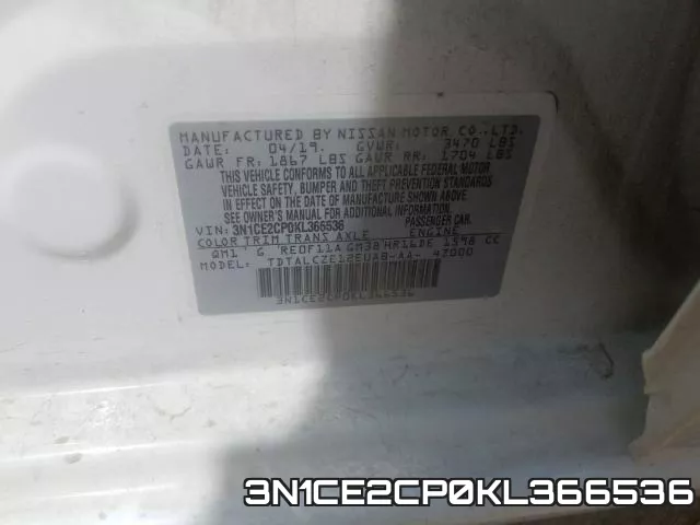 3N1CE2CP0KL366536 фото 2