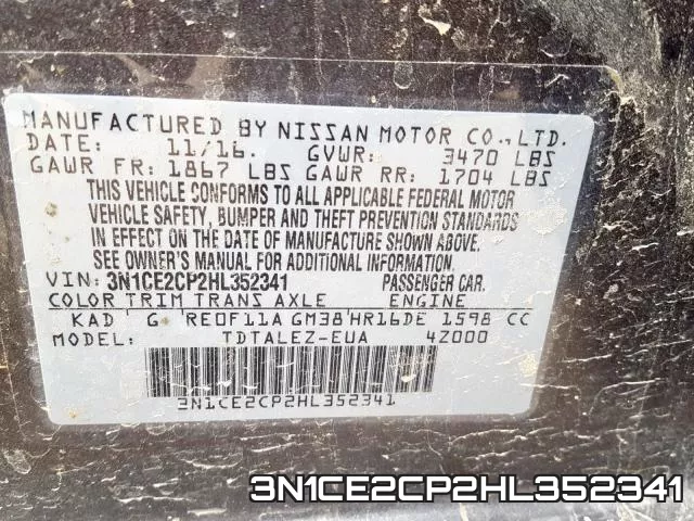 3N1CE2CP2HL352341 фото 2