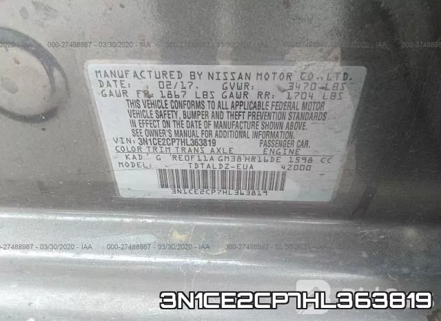 3N1CE2CP7HL363819 фото 10