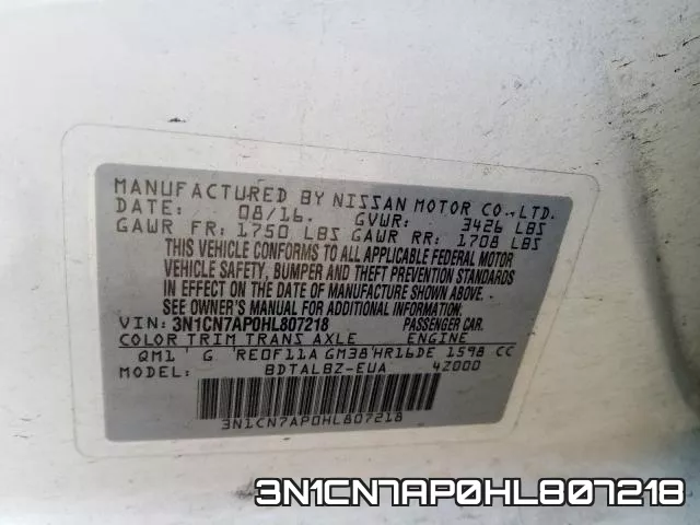 3N1CN7AP0HL807218 фото 2