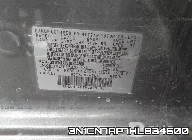 3N1CN7AP7HL834500 фото 10