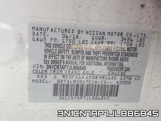 3N1CN7AP7JL886845 фото 2