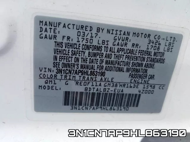 3N1CN7AP9HL863190 фото 2