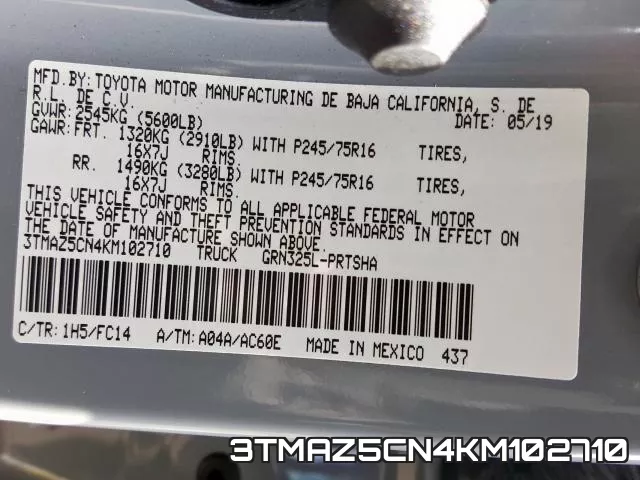 3TMAZ5CN4KM102710 фото 2