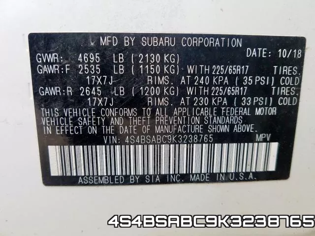4S4BSABC9K3238765 фото 2