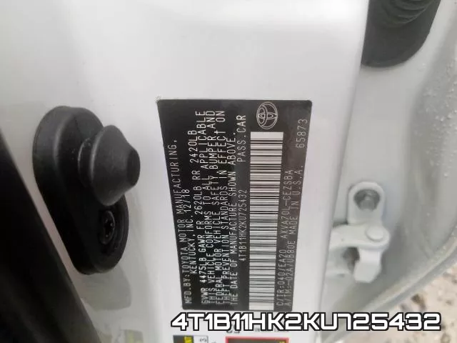 4T1B11HK2KU725432 фото 2