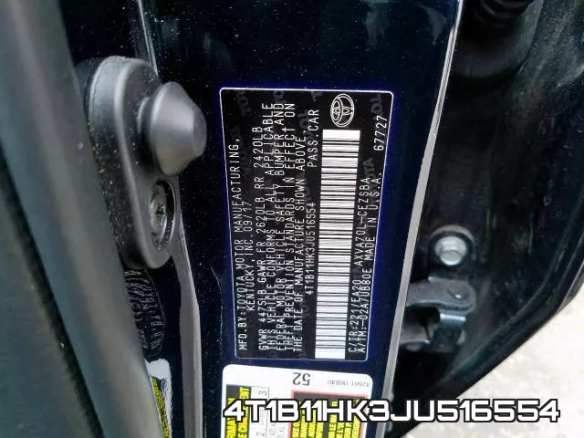4T1B11HK3JU516554 фото 2