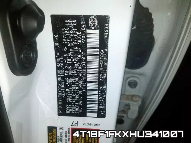 4T1BF1FKXHU341007 фото 2