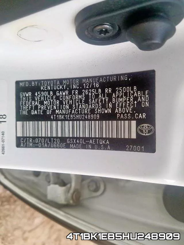 4T1BK1EB5HU248909 фото 2