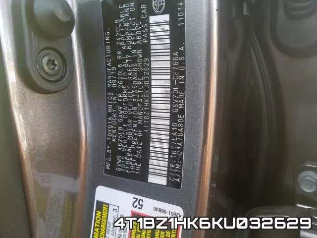 4T1BZ1HK6KU032629 фото 2
