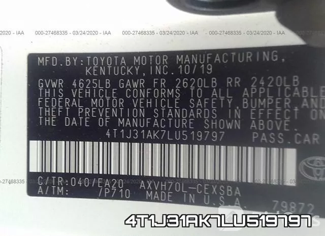 4T1J31AK7LU519797 фото 10