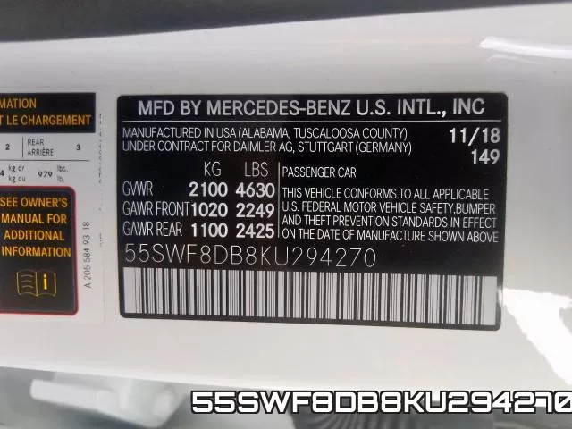 55SWF8DB8KU294270 фото 2