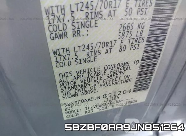 5BZBF0AA9JN851264 фото 10