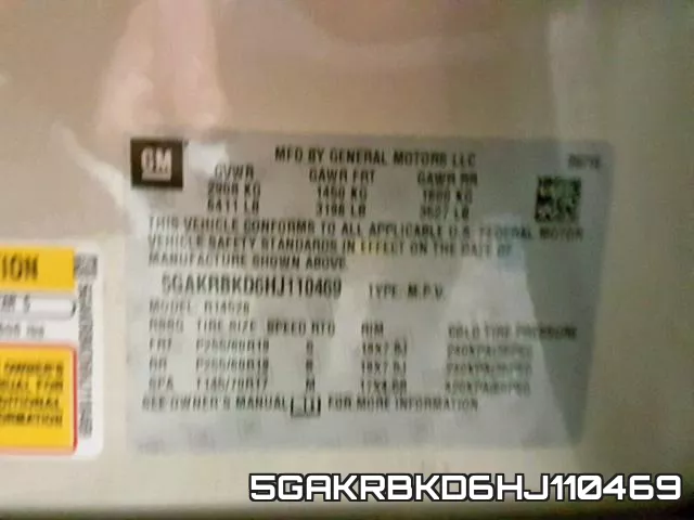 5GAKRBKD6HJ110469 фото 2
