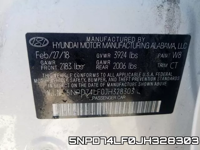 5NPD74LF0JH328303 фото 2