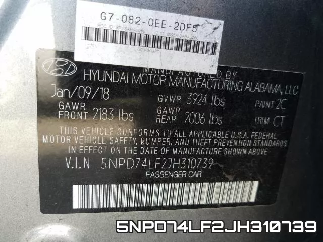 5NPD74LF2JH310739 фото 2