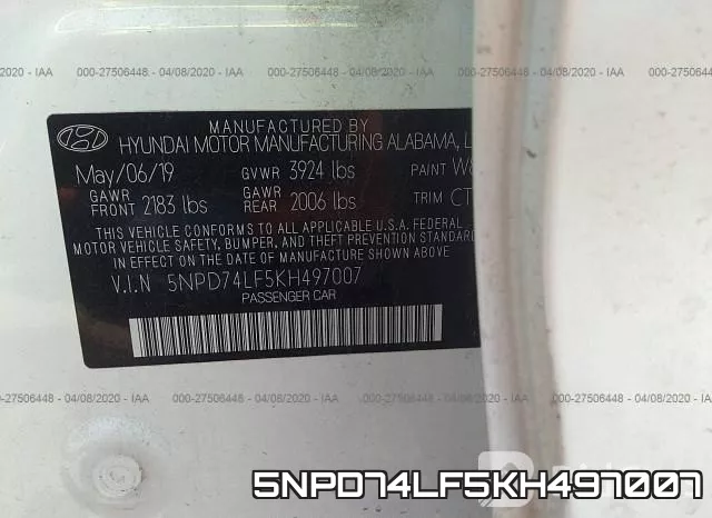 5NPD74LF5KH497007 фото 10