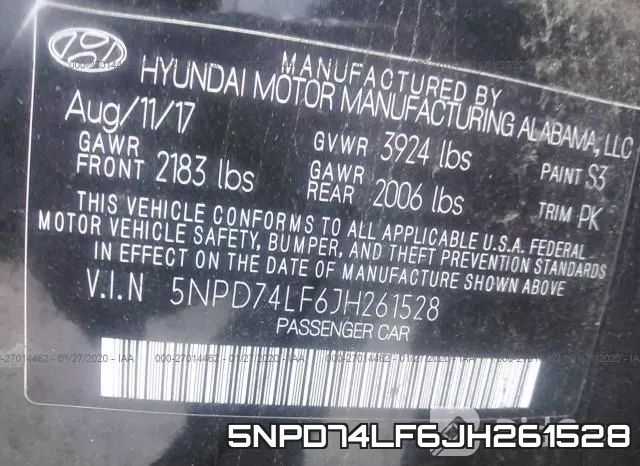 5NPD74LF6JH261528 фото 10