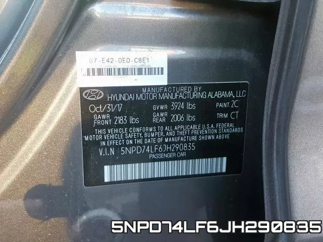 5NPD74LF6JH290835 фото 2