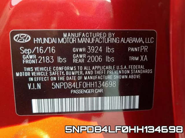 5NPD84LF0HH134698 фото 2