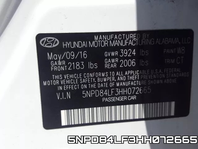 5NPD84LF3HH072665 фото 2