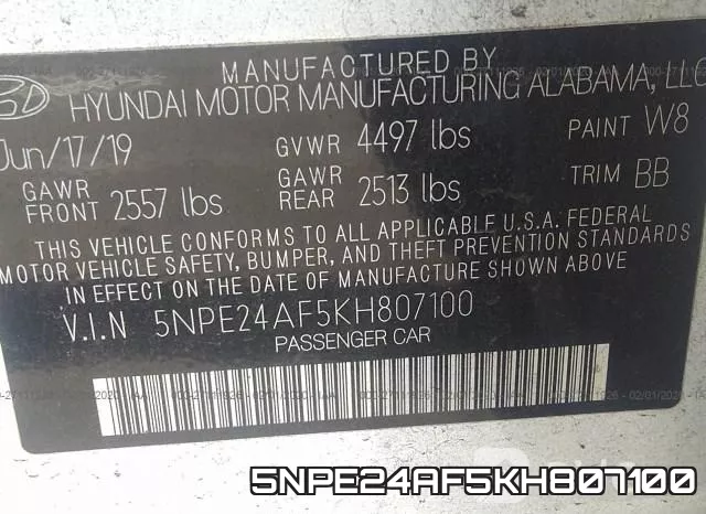 5NPE24AF5KH807100 фото 10