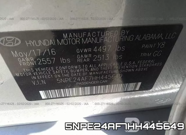 5NPE24AF7HH445649 фото 10