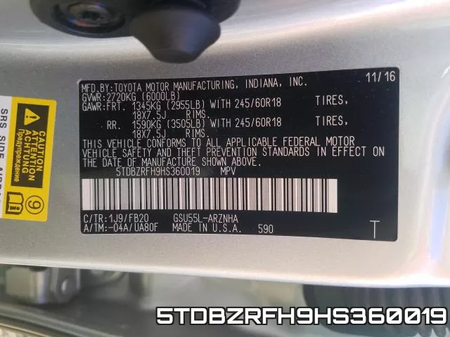 5TDBZRFH9HS360019 фото 2