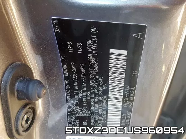 5TDXZ3DC1JS960954 фото 2