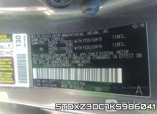 5TDXZ3DC7KS986041 фото 10