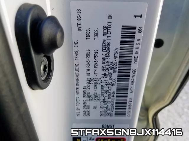 5TFAX5GN8JX114416 фото 2