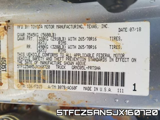 5TFCZ5AN5JX160720 фото 2