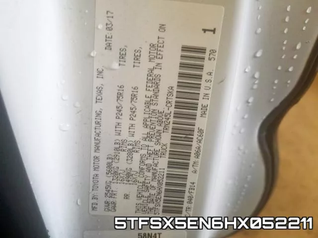 5TFSX5EN6HX052211 фото 2