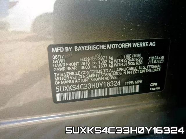 5UXKS4C33H0Y16324 фото 2