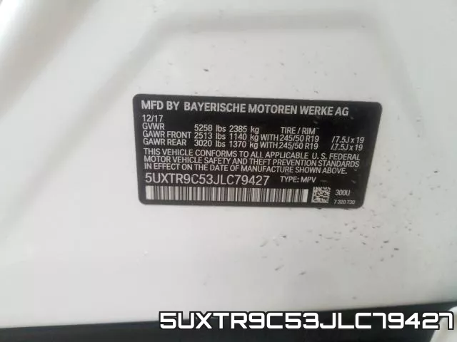 5UXTR9C53JLC79427 фото 2