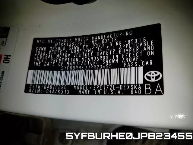 5YFBURHE0JP823455 фото 2
