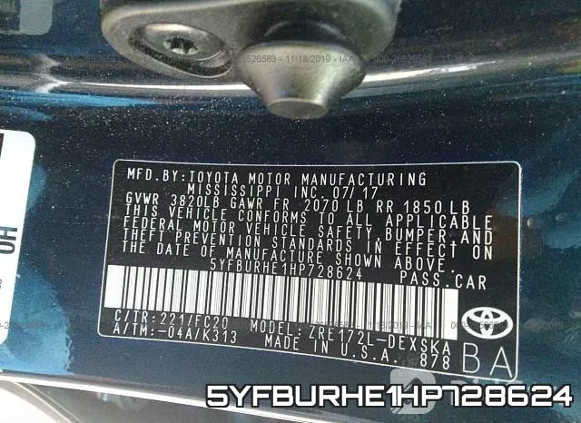 5YFBURHE1HP728624 фото 10