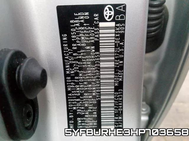 5YFBURHE3HP703658 фото 2
