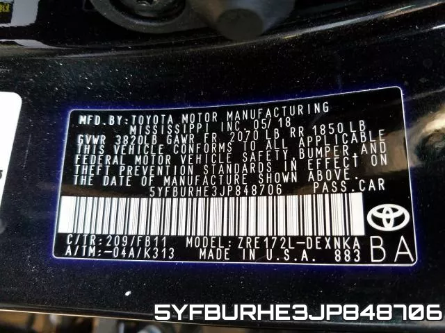 5YFBURHE3JP848706 фото 2